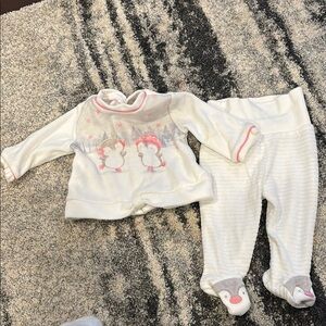 Mayoral White Baby Outfit with Penguins